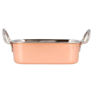 Mini plat à four inox couleur cuivre 14,5x9,5x4,5cm - par 6_1