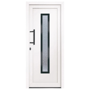 Vidaxl porte d'entrée blanc 88x200 cm pvc 3157074_1