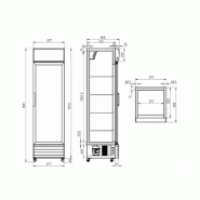 Armoire réfrigérée Aisi 304 - dimensions 1440x700x2070 mm - porte vitrée, froid positif 0/+10°C, capacité 360L_1