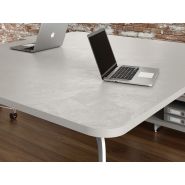 Bureau bench 2 personnes Runner - sur crédences 3 tiroirs avec plateau personnalisable et design italien_1