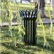 Poubelle publique Tulipa PA635 - acier traité Ferrus anticorrosion - coloris vert RAL 6005_1