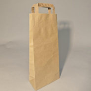 Sac 1 ou 2 bouteilles kraft brun poignées plates17x8.5x39cm - par 50_1