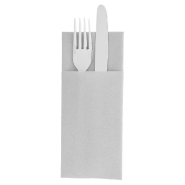 Serviette-étui pour couverts intissé gris 33x40cm - par 700_1