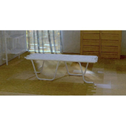 Banc tubulaire L130 x P 43 x H 40 cm blanc mat_1
