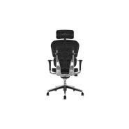 Fauteuil ergonomique Humanergo - Classique / Assise tissu coloris au choix et dossier maille noire - Haut dossier et têtière réglable_1