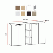 Armoire moyenne 4 portes avec niche - Quadrifoglio - Chêne_1