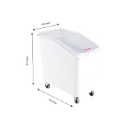 Bac à ingrédients 100 L - avec couvercle transparent et 4 roues pivotantes - Fond lisse pour hygiène optimale_1