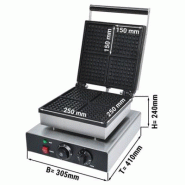 Gaufrier électrique simple en fonte ouverture 90° - 4 gaufres_1