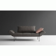 Canapé convertible Zeal Laser gris anthracite - pieds métal - design années 50-60 - modulable méridienne/lit_1