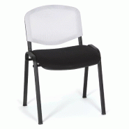 Chaise polyvalente empilable dossier résille - assise tapissée So Catanzaro - Sans option, M01_1