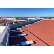 Garde-corps autoportant pour toiture terrasse - Aluminium T19 GM - Lisses Ø38 mm et contrepoids béton_1