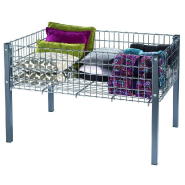 Soldeur métallique fil sur pieds - acier chromé - 120x80x80 cm - grande capacité - charges lourdes jusqu'à 60 kg_1