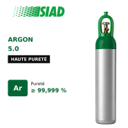 Argon 5.0 SIAD - gaz haute pureté 99,999 % pour spectrométrie, chromatographie, fabrication additive, soudage TIG et plasma - bouteilles B50, B20 et B10