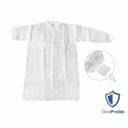 Blouses Visiteurs Jetables Fermeture Éclair - Carton de 10 sachets de 10 - Bleu / XL_1