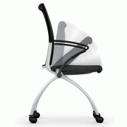 Chaise empilable austria sur roulettes, assise rabattable