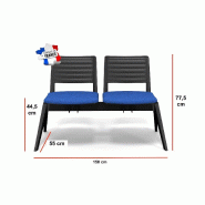 Poutre d'accueil mixte Smash - Sokoa - 2 places, Gris clair_1