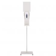 Station de désinfection des mains sanimains manuel - adzeo sas - dimensions 380 × 380 × 1630 mm - acier traité anticorrosion et anti-uv_1