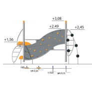 Structure multi-jeux 5 à 12 ans - Agito Joz gris 8002101 Hags - Fondation à enterrer, dimensions 4800x4400x3080 mm_1