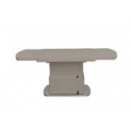 Table basse relevable double set - Fabrication française - Acier chromé et verre laqué taupe_1