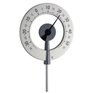 Thermomètre mécanique de jardin - Grande dimension - Cadran gris/noir - À ressort bilame - Modèle 1210T_1