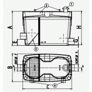 DG3/6362/02 - Dégrilleur manuel avec by-pass - SIMOP - Volume total : 200 L - Espacement barreaux 30 mm_1