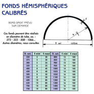 Fond hémisphérique calibré - bord droit sur demande - Beniere Perrin - diamètres disponibles 273 mm à 1066 mm_1