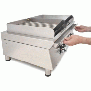 Fry-Top à Gaz DUO plaque lisse en CHROME et Grill - L1000 | Arilex - 100FRYGCBN_1