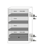 Armoire de sécurité Q-CLASSIC-30 modèle Q30.195.116 - Réf 31003-066-33640 - Stockage substances dangereuses inflammables - NF EN 14470-1_1