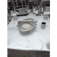 Container IBC/GRV inox carré 1000L - Trou d'homme ovale 440x310 - Vidange 51 - Poids 140kg - N° ARTICLE: CON002_1