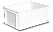 Bac gerbable - 400 x 300 mm - Fond et parois pleins - PEHD - Norme Europe - Blanc ou gris_1