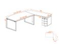 Bureau de direction arqué NEWARK avec retour et caisson - Kesiolt_1