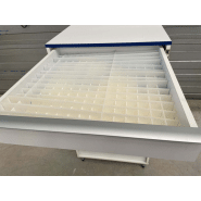 Meuble d'occasion de laboratoire avec tiroirs - ATEX - 9 tiroirs sur pieds métal - P21091157_1