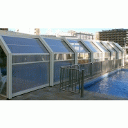 Abri piscine Palma - adossé et télescopique en polycarbonate, idéal pour piscines larges près d'un mur_1