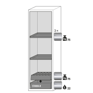 Armoire anti-feu S-CLASSIC-90 modèle S90.196.060 - Réf 30227-002-30256 - Type 90 avec portes battantes et testée NF EN 14470-1_1