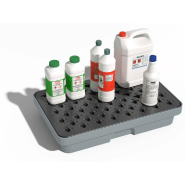 Bac de rétention PE 20 litres - caillebotis plastique - gris_1