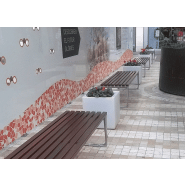 Banc public Léman UM397BE - Fonte ductile avec traitement Ferrus - Bois tropical teinte acajou_1