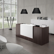 Banque d'accueil droite modèle Z2, ton bois - Officity - 246, Wengé_0