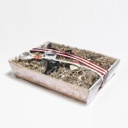 Corbeille carton kraft rectangle Parures rouges 37x28x7,3cm - par 50_1