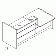 Banque d'accueil droite Valde avec accès bas - MDD. - 237, Blanc brillant, Droite_1