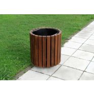 Parque - Poubelle publique Larus - 60L - ligne fonctionnelle en acier et bois FSC_1
