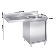 Plonge avec passage lave-vaisselle 120 x 60cm et placard - cuve à droite l40 x p40 x h25 cm_1