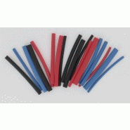 18 gaines thermorétractables rouge/noir/bleu - longueur 0.08m - diamètre 3.2 à 12.7mm avant rétreint - ZENITECH_1