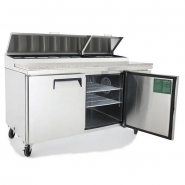At-mpf8202 - table de préparation à pizza 2 portes - capacité 570L - plan polyéthylène ou granit - température +1/+8°C_1