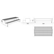 LBQ960 - Banc connecté MMCité 1 a.S. - Hauteur 750 mm - Ensemble pique-nique en acier et bois massif_1