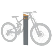 Appui vélo - structure en tube acier - pommeau en chêne certifié PEFC - finition peinture sur galva - JESIGNALE_1