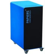 Borne de tri sélectif 90L sans serrure - Support sac sur glissière avec Roulettes - CUBATRI_1