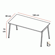 Bureau droit X3 - Officity - Blanc 9010, 140, Chêne blanchi_1