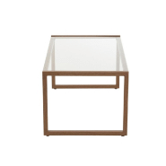 LIVIE - Table basse rectangulaire en métal et verre marron foncé - Design épuré_1