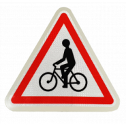 Panneau de danger A21 - Débouché de cyclistes - WP Signalisation - Différentes dimensions et matières_1