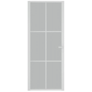 Vidaxl porte intérieure 83x201,5 cm blanc verre mat et aluminium 350581_1